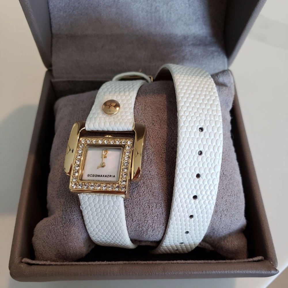BCBGMAXAZRIA 'Arabesque' Leather Watch